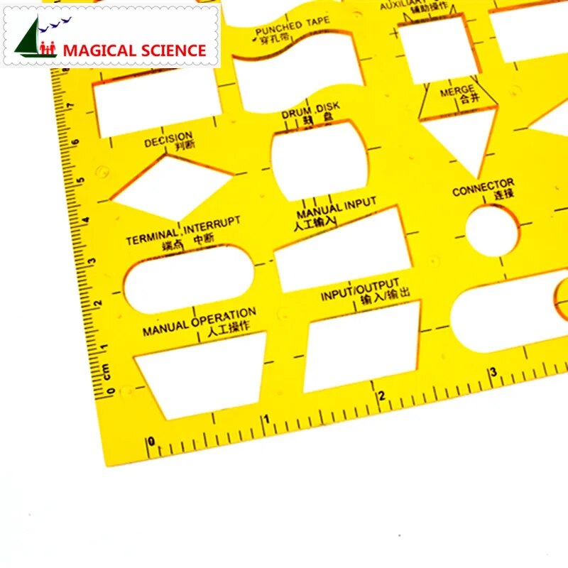 Flowchart Drawing Template K plastic Flexible Professional network flow chart symbols ruler for students JSH4351. 