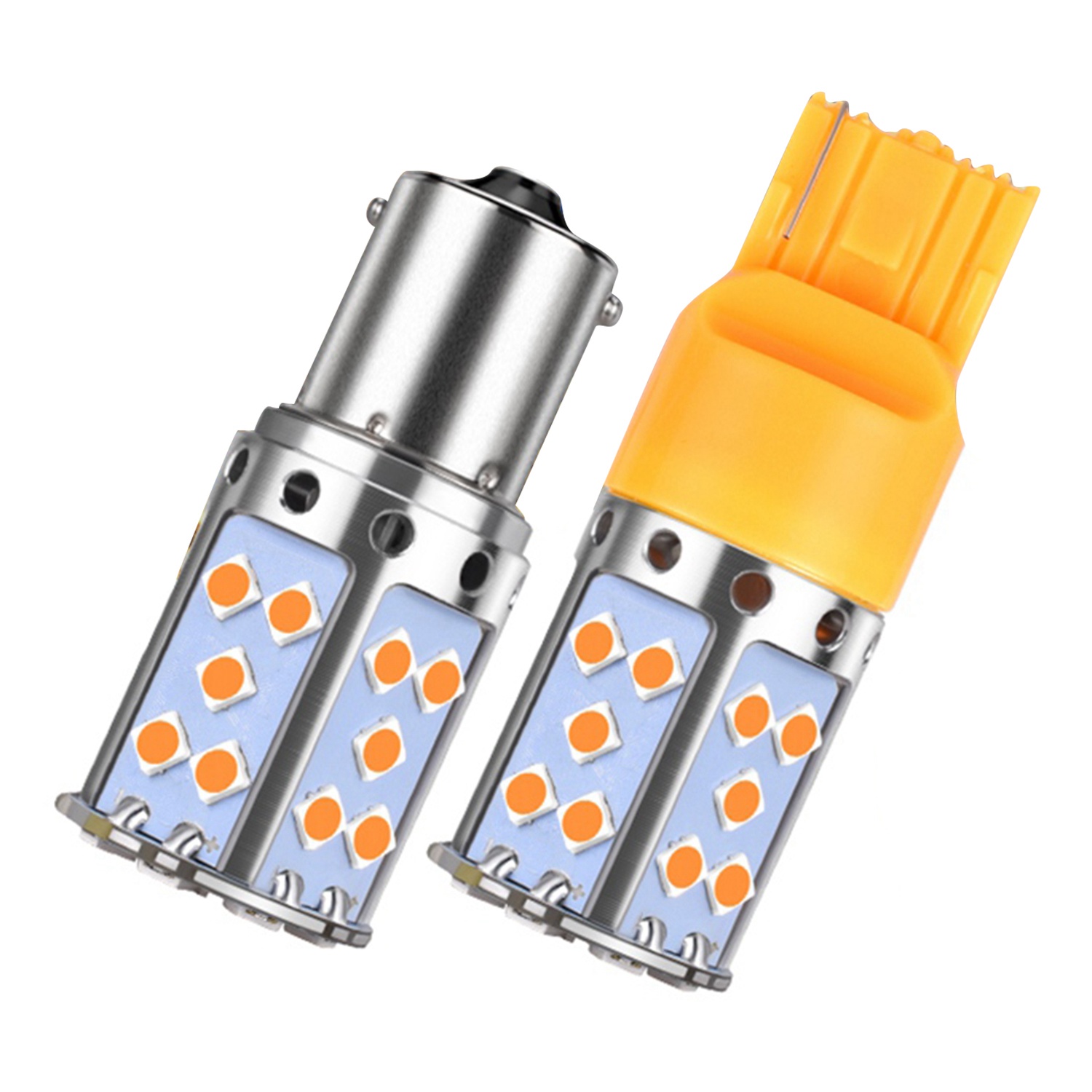 2 Pcs Led Bulb 3030 35Smd Canbus Led Lamp for Car Turn Signal Lights Amber Lighting-T20 7440 & 1156 P21W. 