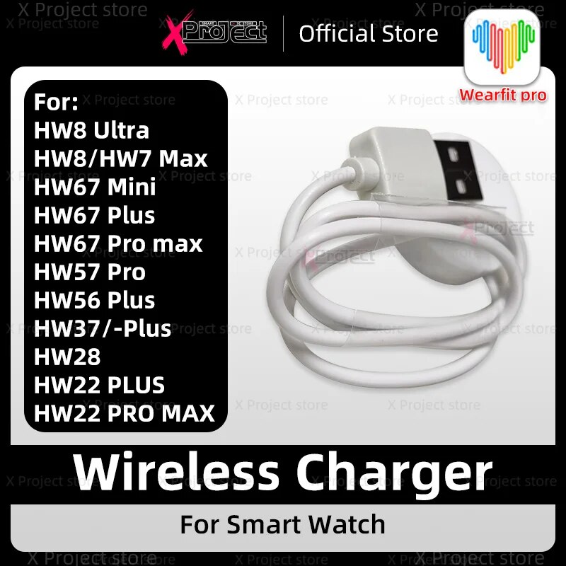 Original Wireless charger For Smartwatch HW7 Max HW28 HW57 pro HW37 plus HW22 plus HW56 HW67 pro max smart watch USB Power cable