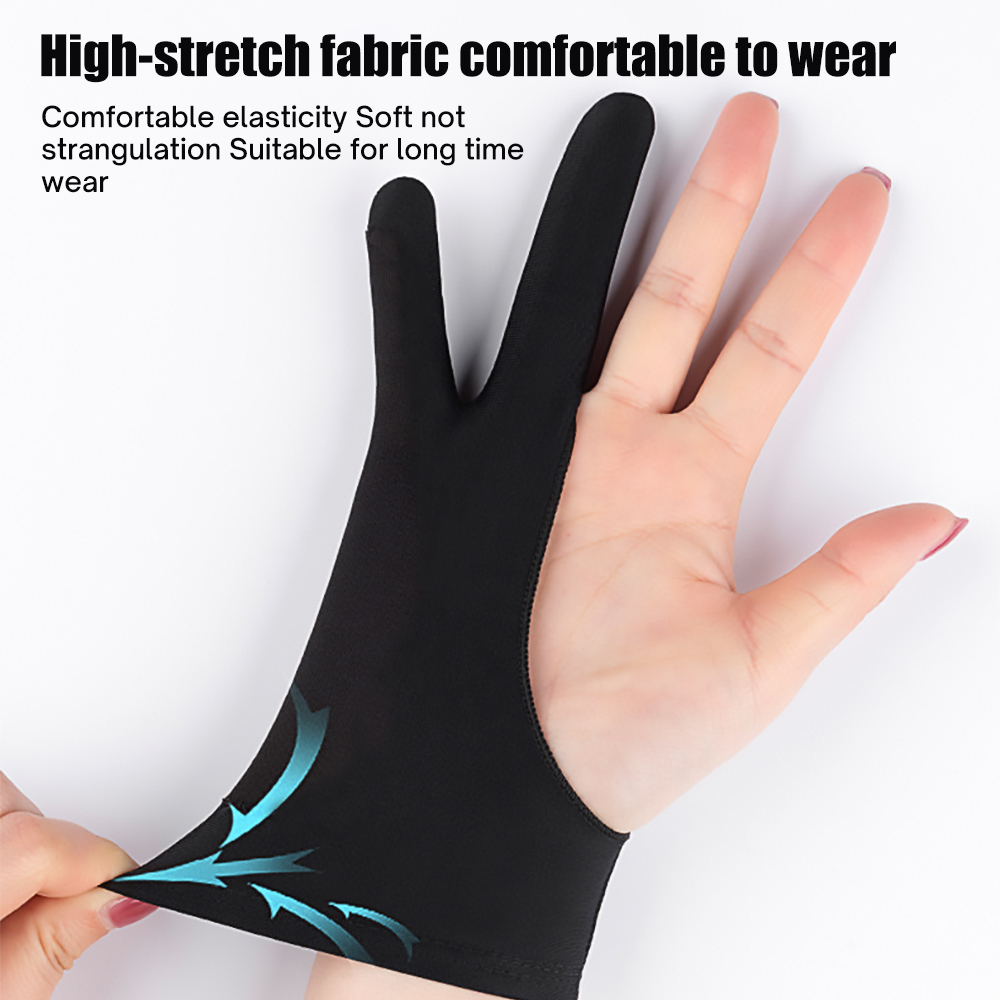 Anti-fouling Two-Fingers Anti-touch Painting Glove For Drawing Tablet Right and Left Glove Anti-Fouling For IPad Screen Board Sarcasmsm. 