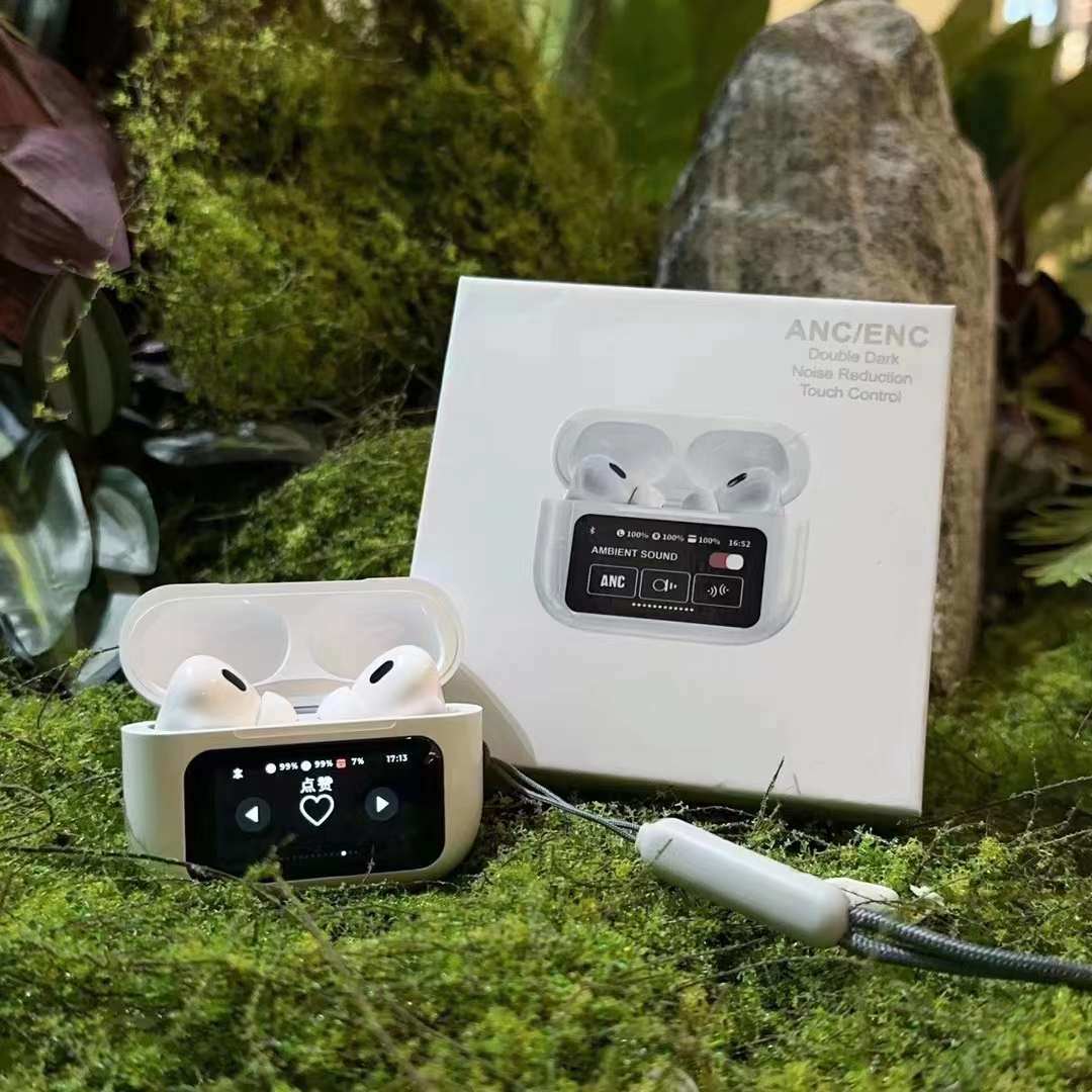 A9 PRO Airpods Earbuds With Display Touch Screen Case Touch Control Fast Charging & Long Battery Life By Idea trade BD. 