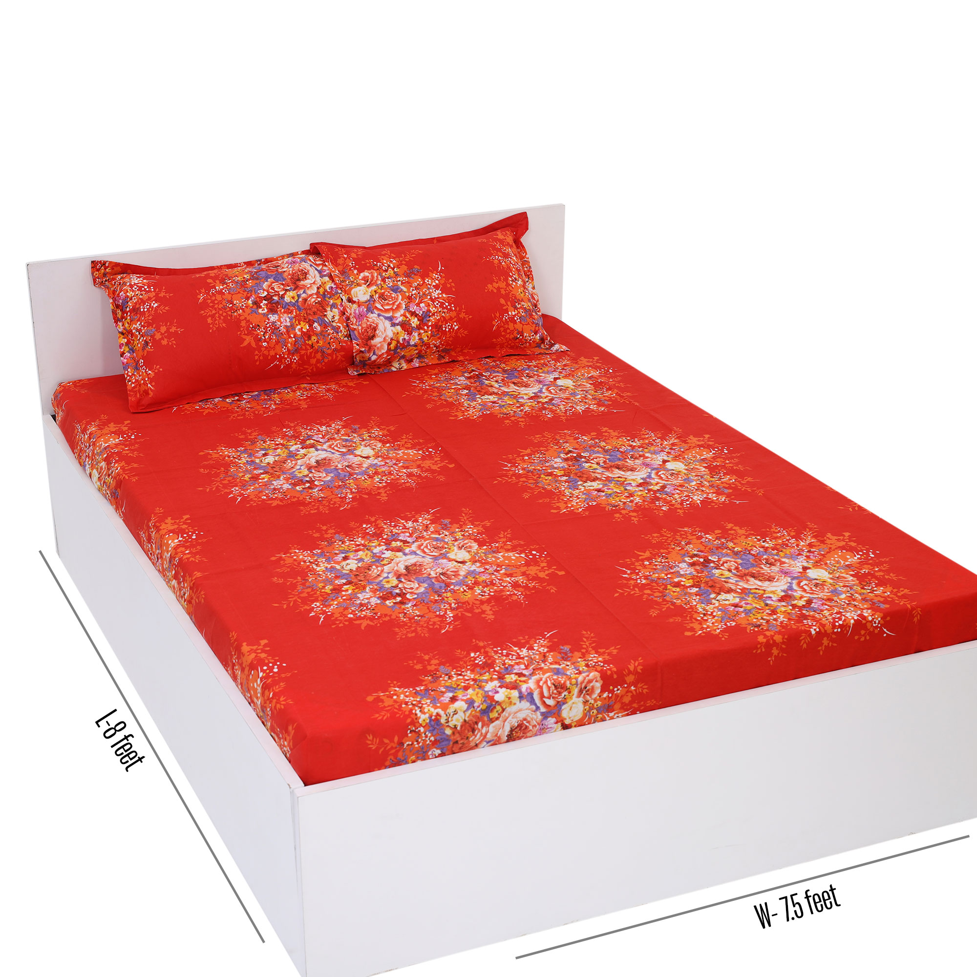Digital Home Tex 8.5/7.5 Feet Double Size Bedsheet with Two Pillow Covers - Elegant Design - Cozy Bedding - Stylish and Attractive Choice. 