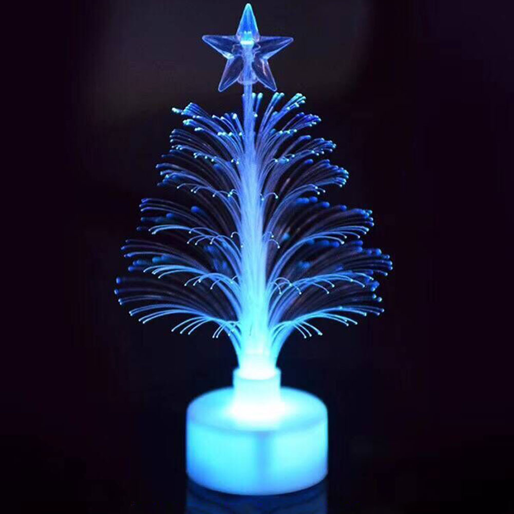 led colorful fiber christmas tree shaped lamp night light for e desk deco