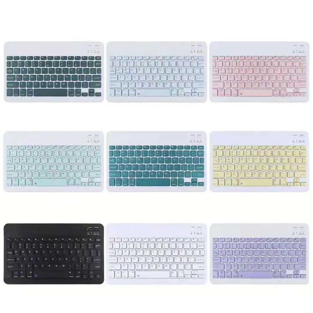 For iPad Keyboard Rechargeable Wireless Bluetooth-compatible Spanish French Korean Keyboard For iOS Android Windows Phone Tablet. 