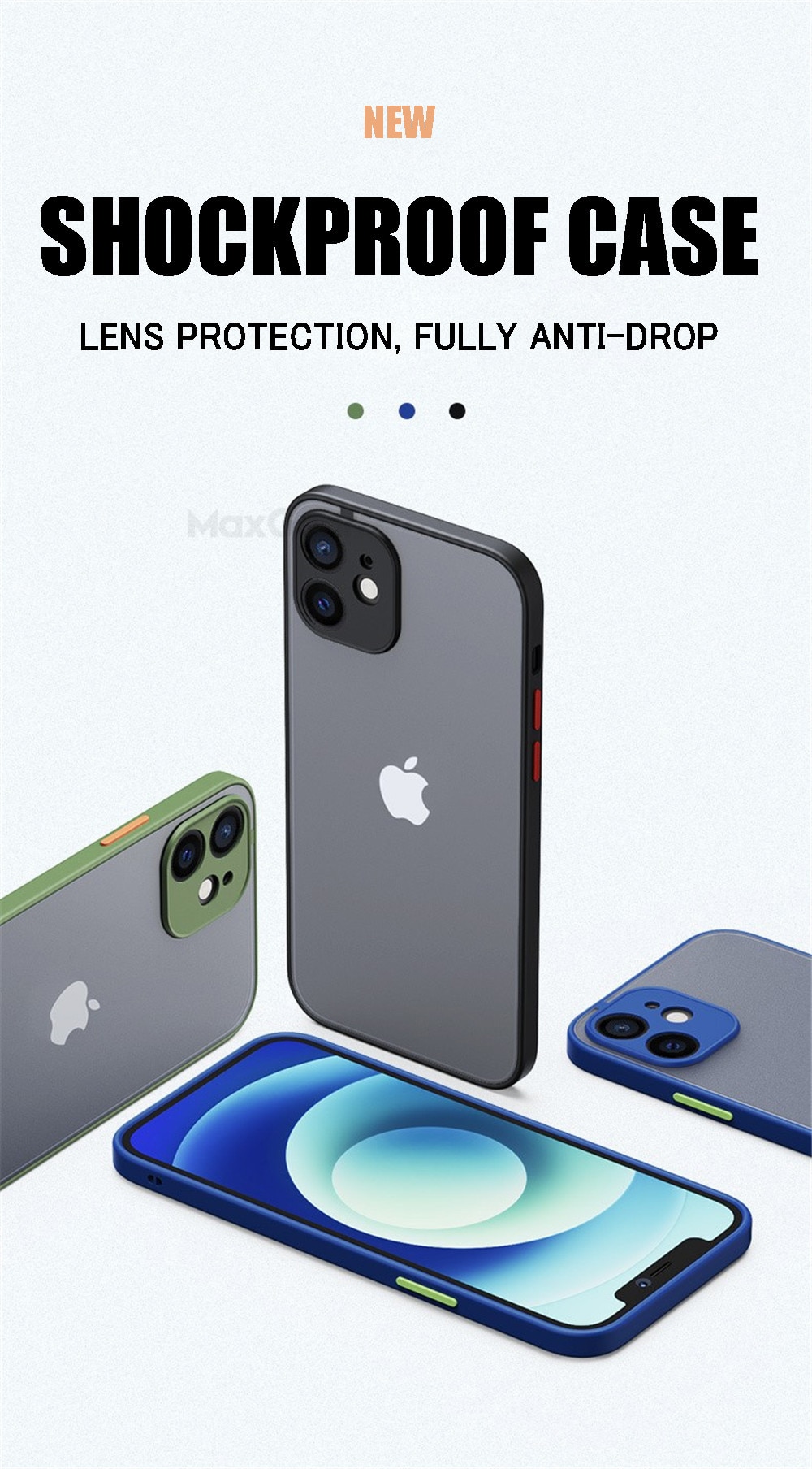 shockproof armor matte case for iphone