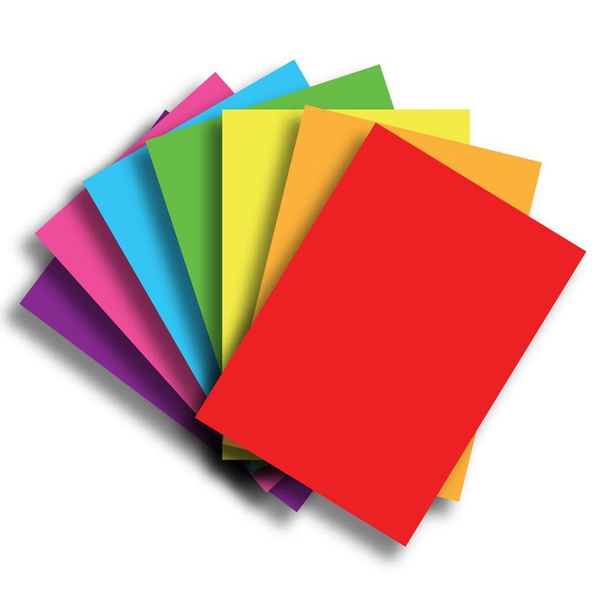 Color Paper A4 for Craft, Art Photocopy - 100 Sheets. 10 Colour. 80GSM 