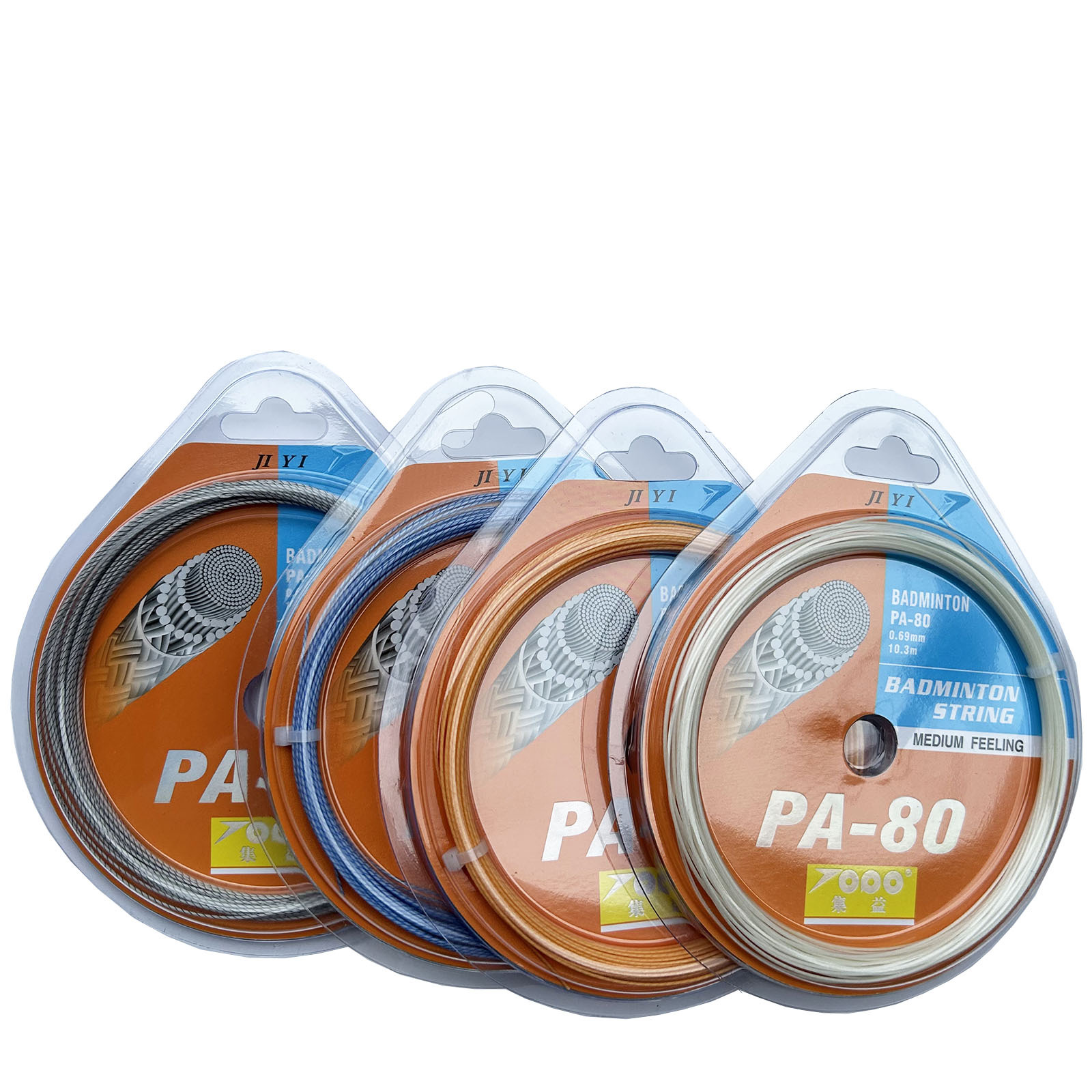 Jiyi PA-80 badminton string 0.69mm high elastic durable badminton racket string with a high pound of 30LBS. 