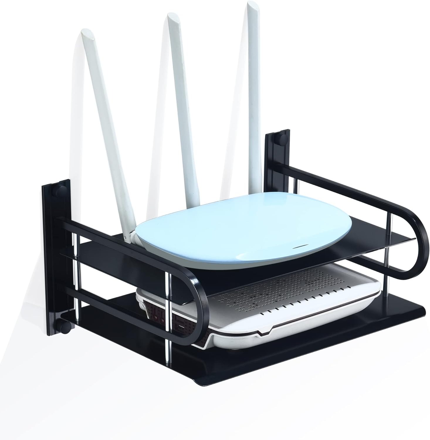Wall Mount WIFI Router Stand Metal Shelve(2 layer). 