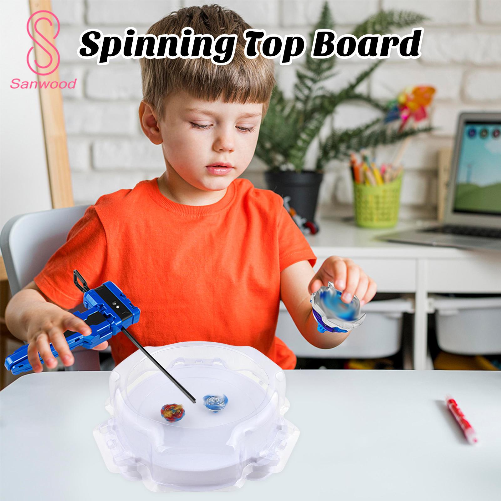 Spinning Top Stadium Clear Plastic Spinning Top Battle Board Stadium for Kids Heavy Duty Bowl-shape Multiplayer Gyro Spinner Toy Training Field Favorite 2-3 Player Spinning Top Board