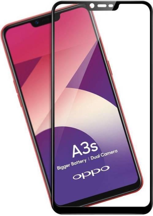 Oppo A3s Full Glass Screen Protector 9H Tempered Glass with Full Display Coverage, No Lifting or Bubbling. 