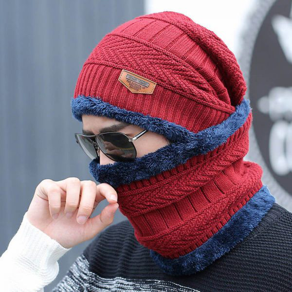 red winter hat mens