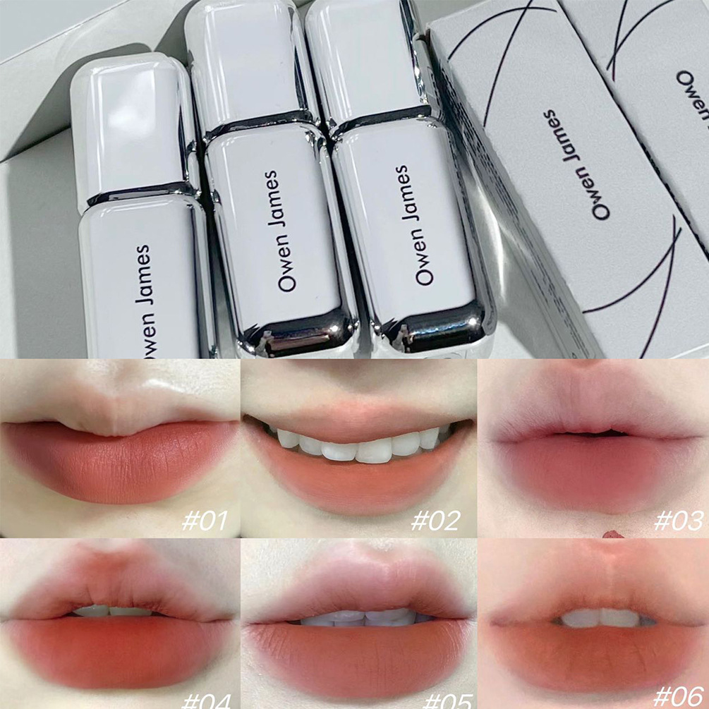 Owen James Luminous Lip Stain Matte Matte Velvet is not easy to fade and white, high-value lipstick lipstick. 