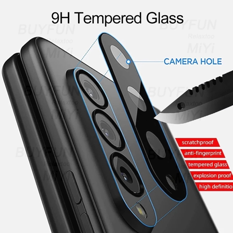 3D Curved HD Full Coverage Tempered Glass Camera Lens Protector for Samsung Galaxy Z Fold 3 5G Fold3. 