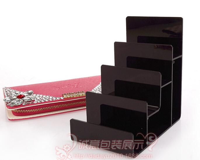 Acrylic Wallet Purse Rack Stand Accessories Handbag Display Organizer Holder Black - black. 