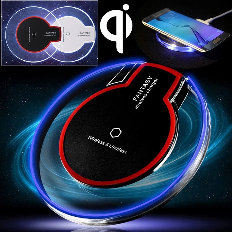 【Lejia】Note 8 S8 S6 Edge Qi Wireless Crystal Round Charging Pad Docking Dock IPhone X 8 Plus For Samsung