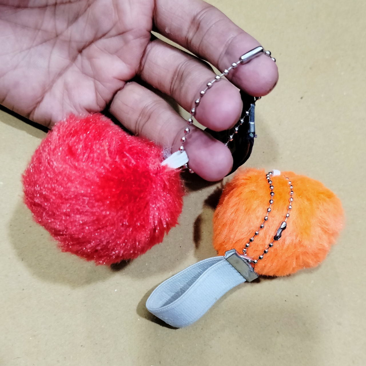 Soft Key Ring (Ball Shape PomPom). 