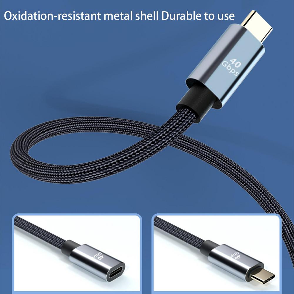 USB 4 Extension Cable Thunderbolt 4 3 Type C 40Gbps USB-C Male To Female Monitor PD 100W 8K Video Dock Station USB4 Extend Cord. 