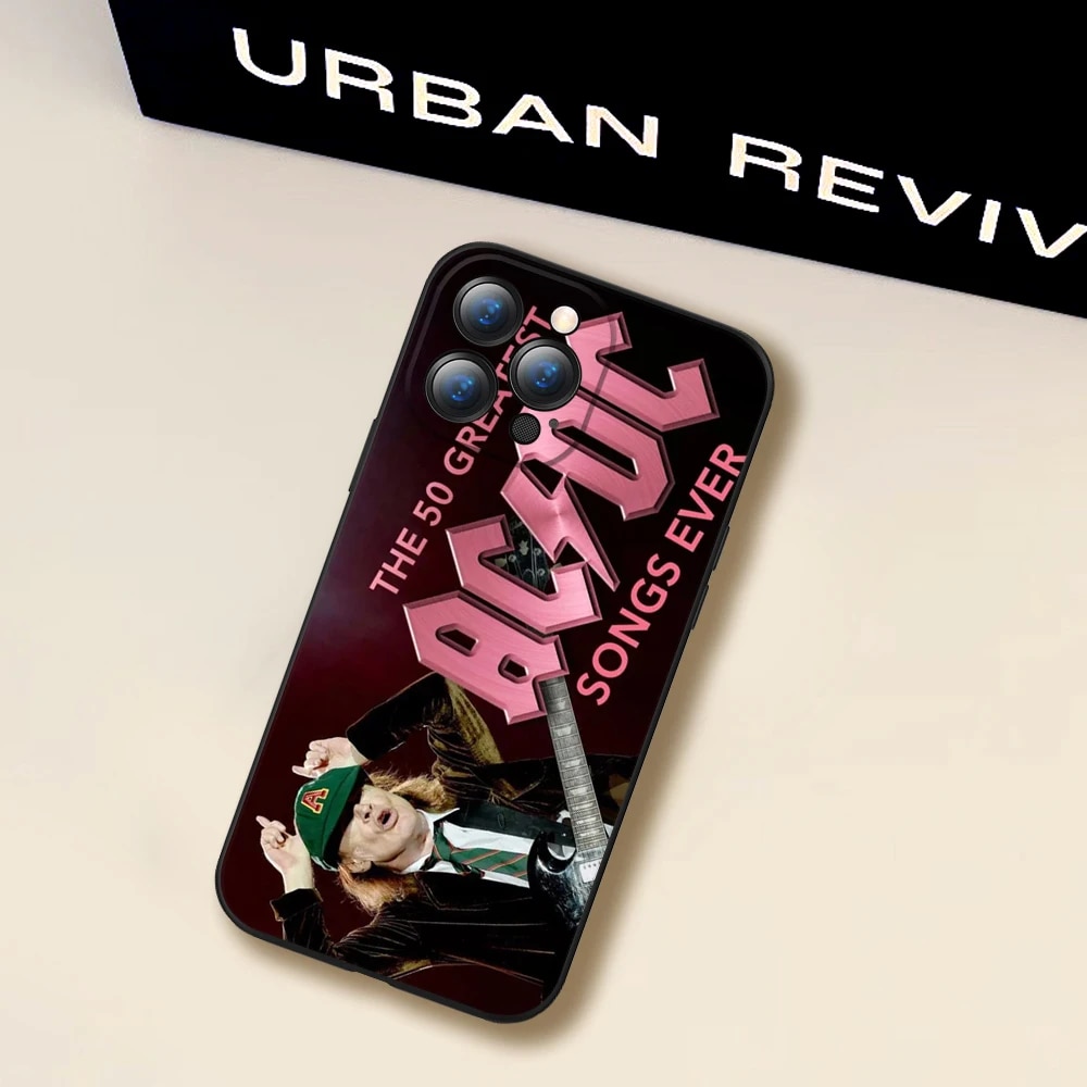 For IPhone 14 AC/DC Music Band Phone Case for IPhone 14 Pro 13 12 11 Pro X XS XR Max 7 8 Plus Bumper Shockproof Covers BruberryBe. 