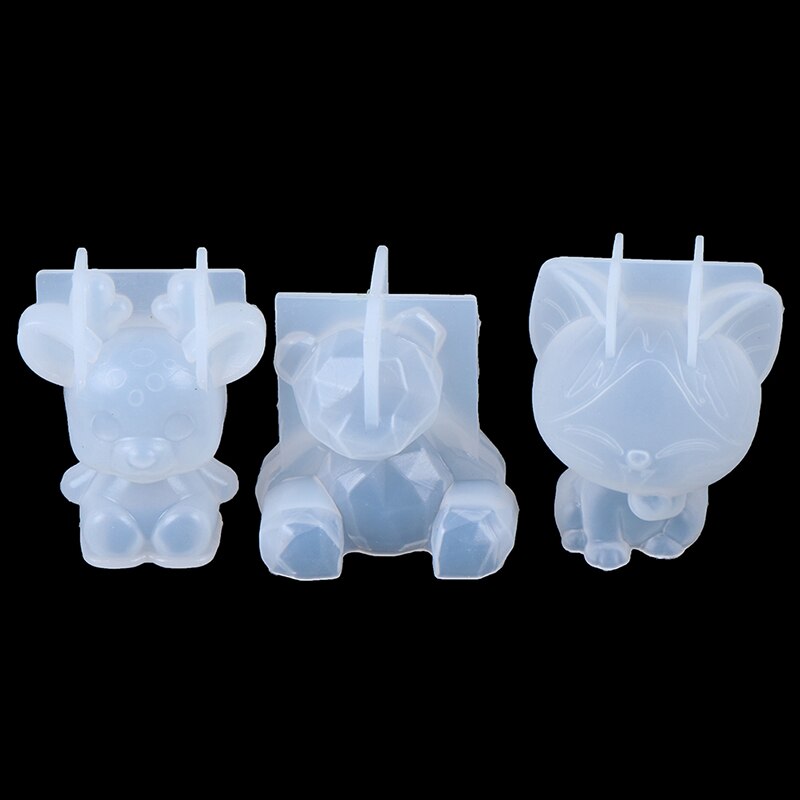 【happy one】3D Silicone Diy Geometry Stereo Bear Cat Tiger Orangutan Mold Animal Mold Ornament Mold Cake Tool. 