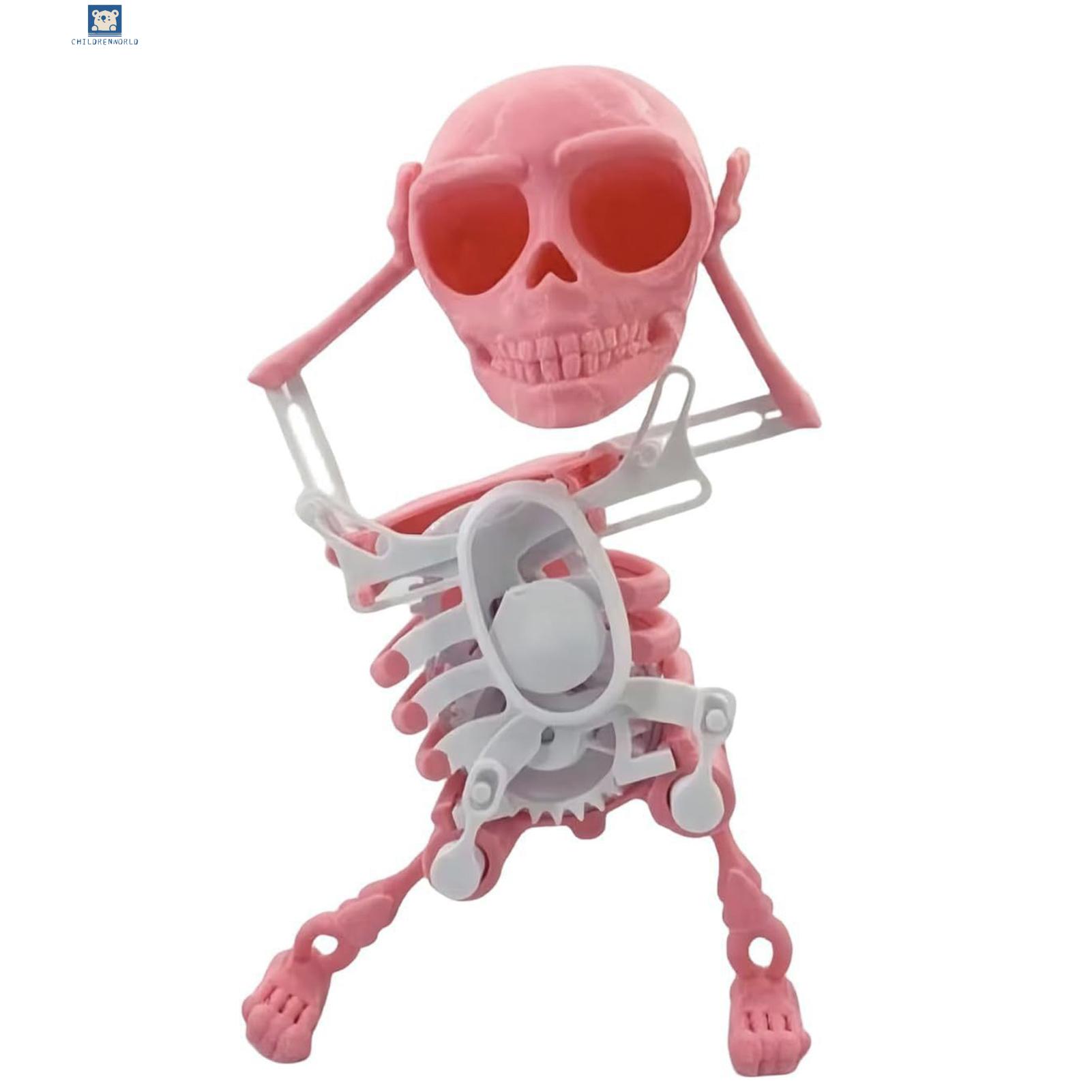 Childrenworld Skeleton Shape Toy Mini 3d Print Dancing Skeleton Toy Fun Clockwork Gift for Kids No Battery Needed Southeast Asian Buyers' Favorite Wind-up Skeleton Toy. 