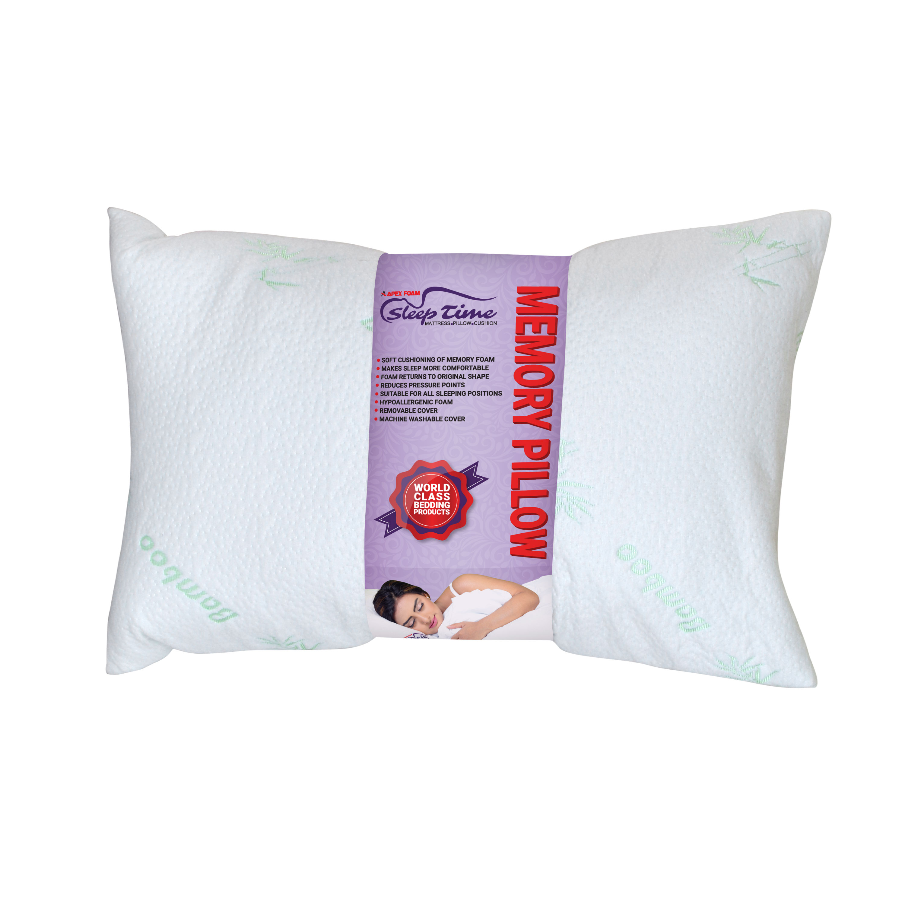 Orthopedic Memory Head Pillow 18"x28" - A Product Of APEX FOAM - Imported Fabric. 