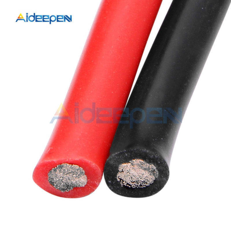 【VisioN Shop】1 Pair AWG Gauge Wire Flexible Silicone Cables For RC Black 2M Length. 