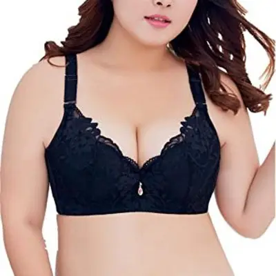 Black Soft Comfortable Net Pushup Foam Bra for Sexy Women and