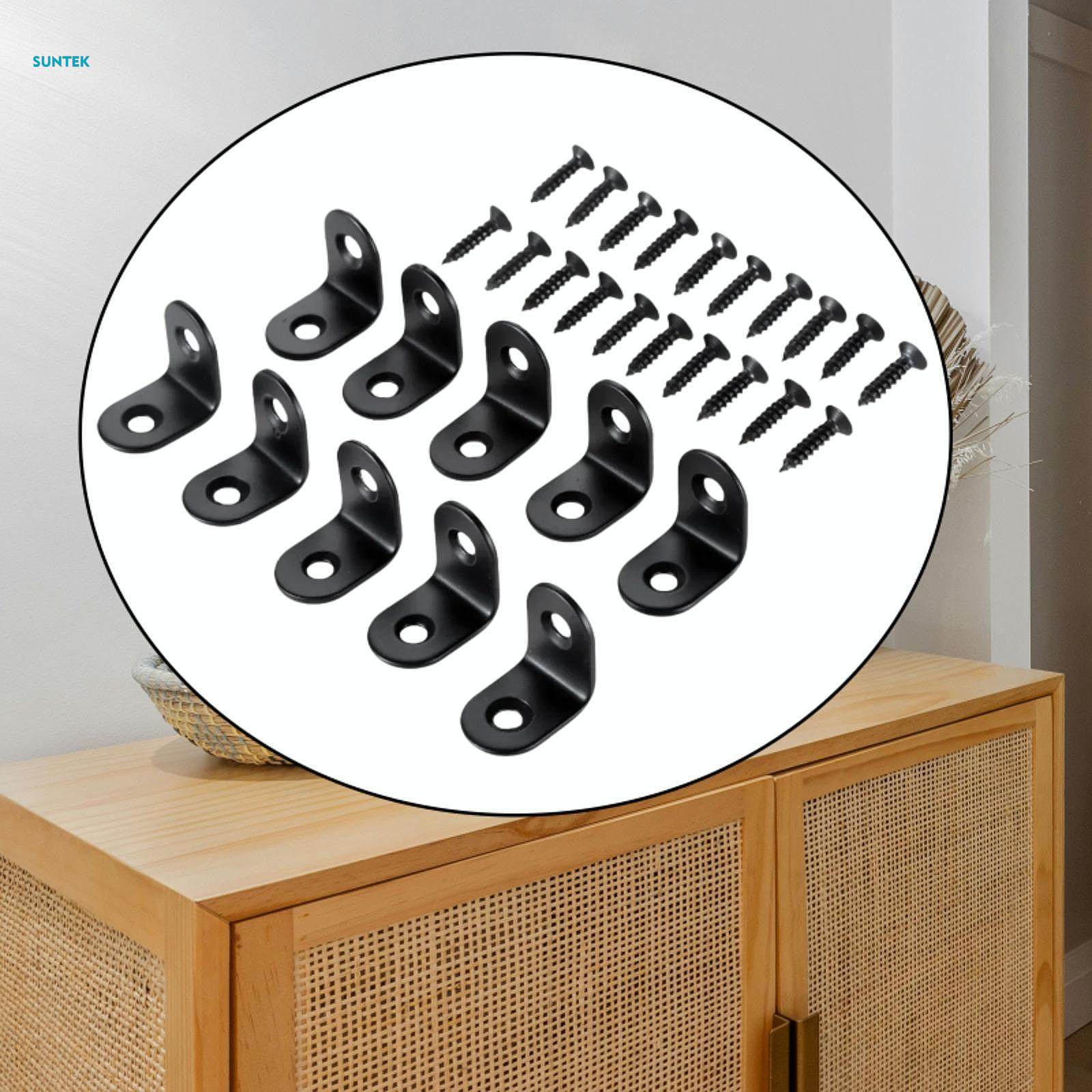 10x L Bracket Corner Brace Right Angle Bracket for Bookshelf Drawer Cabinet 2cm