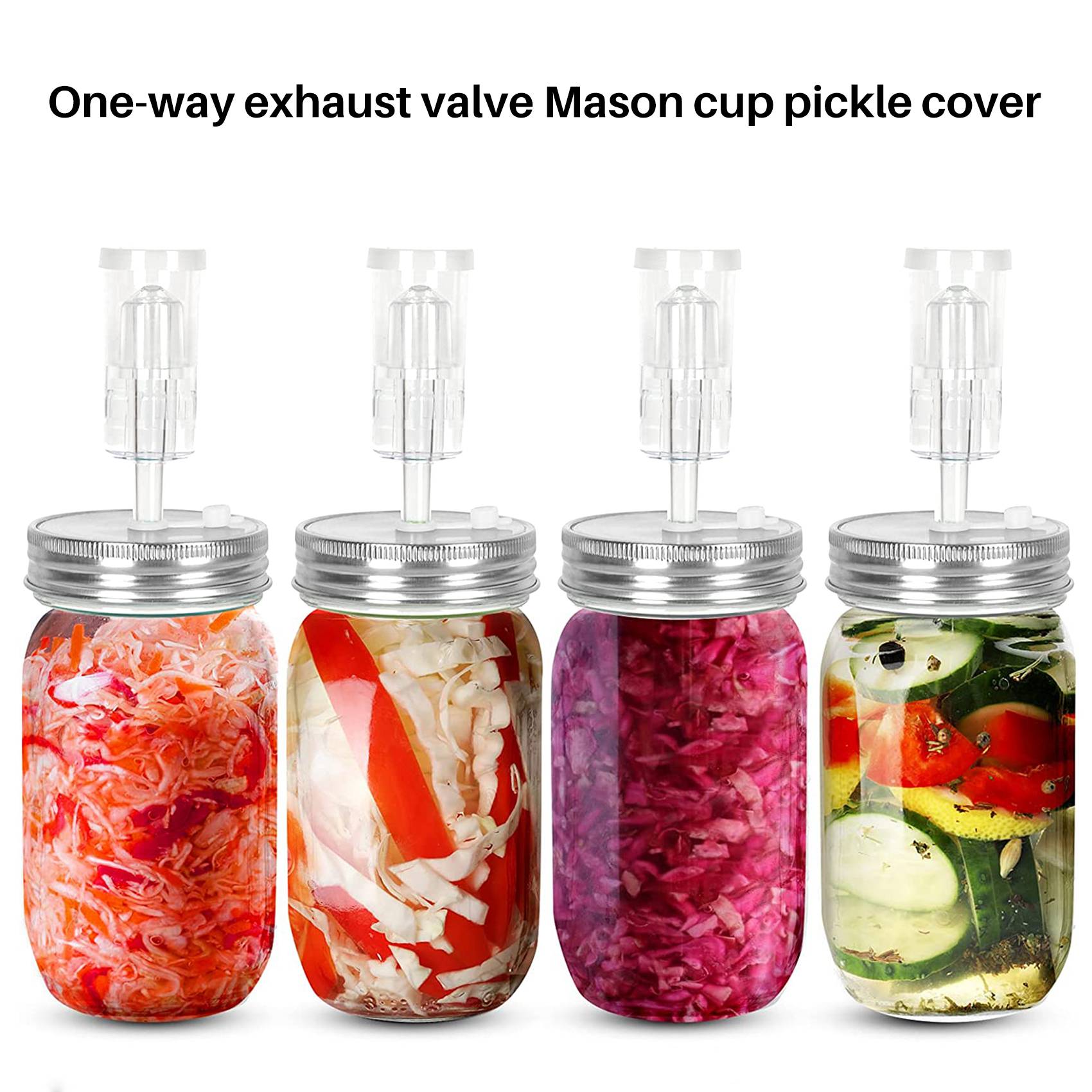 Airlocks for Wide Mouth Mason Fermenting Lids for Making Sauerkraut. 