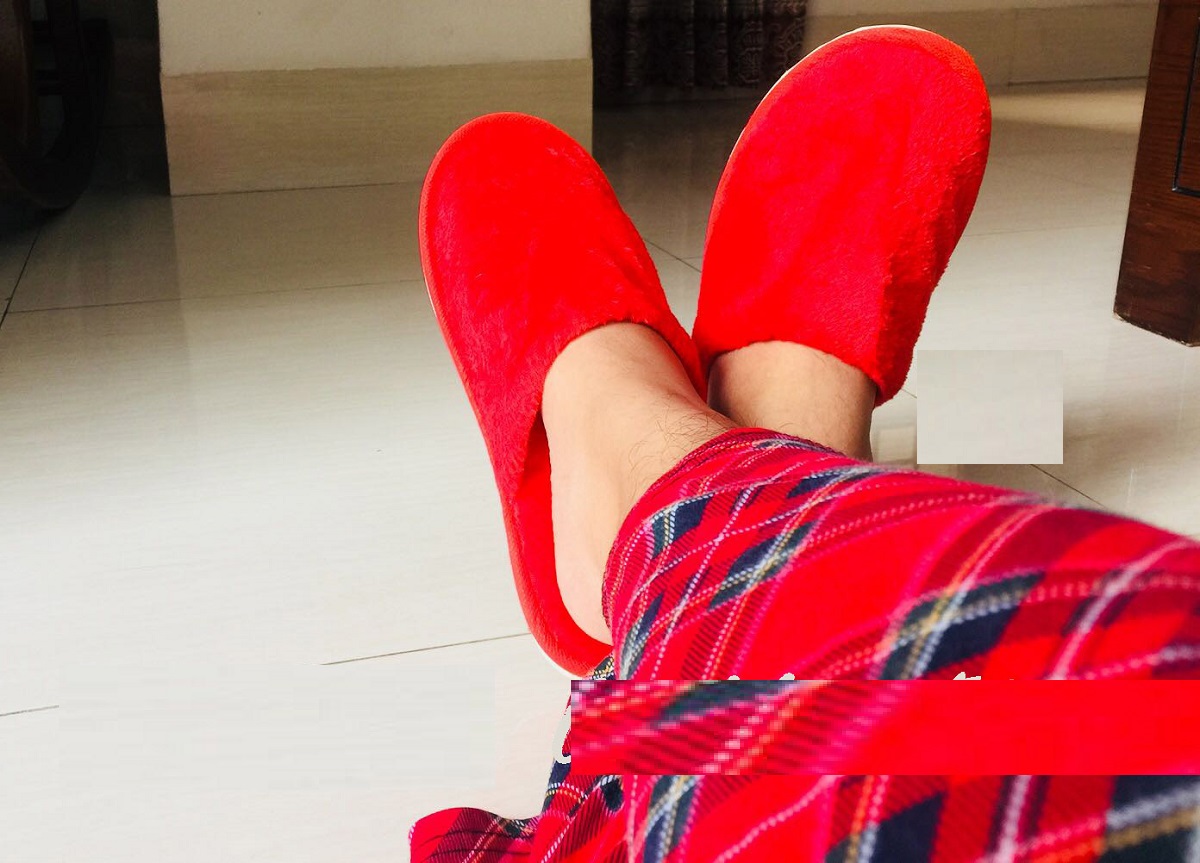 Red Winter Slipper Wool Slipper House Slipper Floor Slipper. 