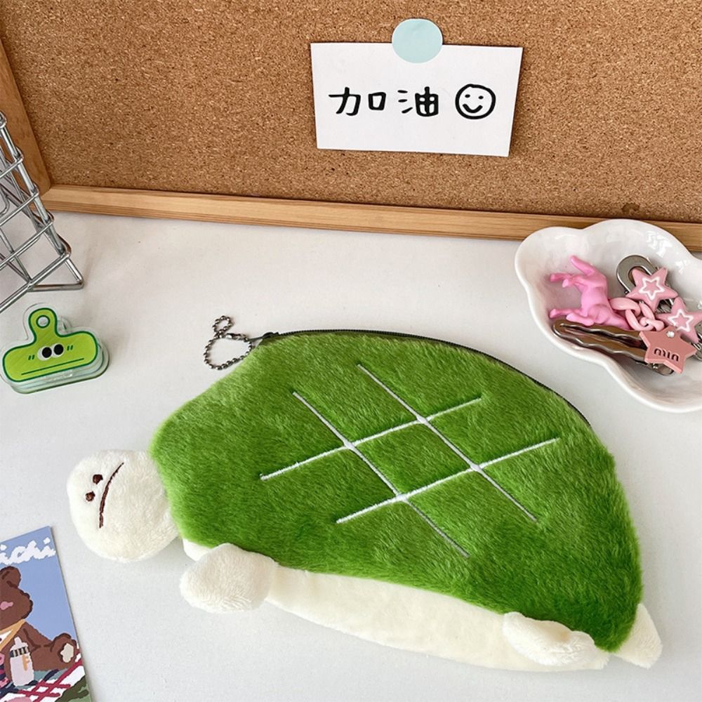 Creative Plush Pen Bag Turtle Shaped Dirt-proof Pencil Case Large Capacity Stationery Organizer School Office