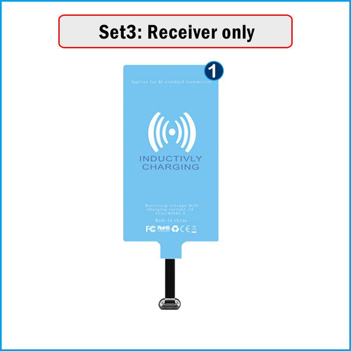 【happy one】Qi Charger & Receiver for Oneplus 5 5T 6 6T 7 7T 8 8T 9R Wireless Charging Adapter Type-C Connector