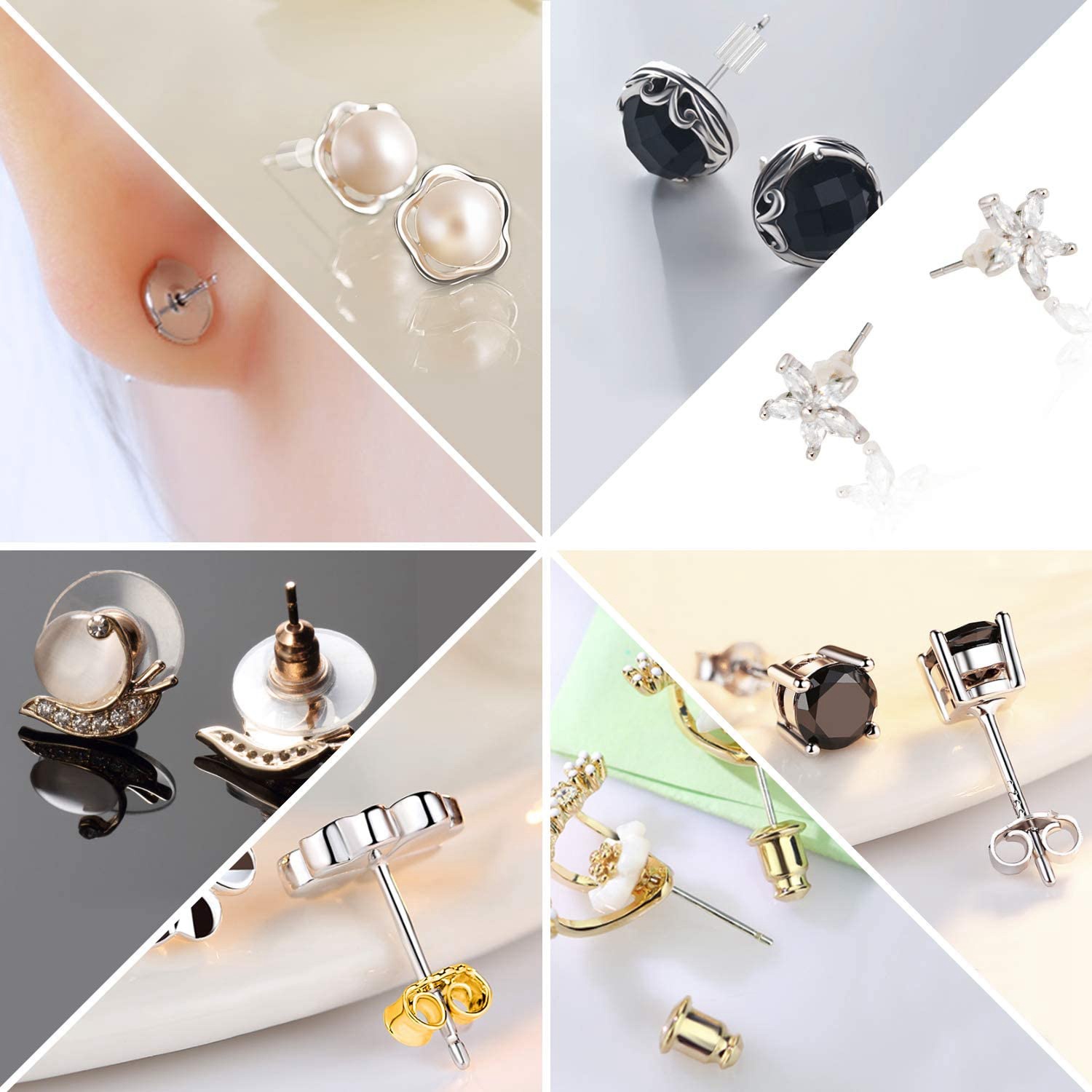 1650Pcs Earring Posts and Backs,Earring Making Supplies and Earring Backs for Studs for DIY Earrings and Jewelry Making. 