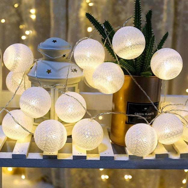 Cotton Ball Fairy Decorative Lights 10Pcs Room Decoration Light Cotton Ball Fairy Lights Rice Lights Party Lights Light Decoration Daraz .bd