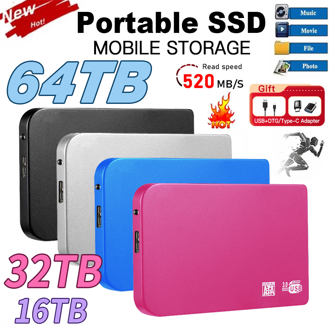Portable ssd 1TB External Hard Drive USB High Speed 2TB