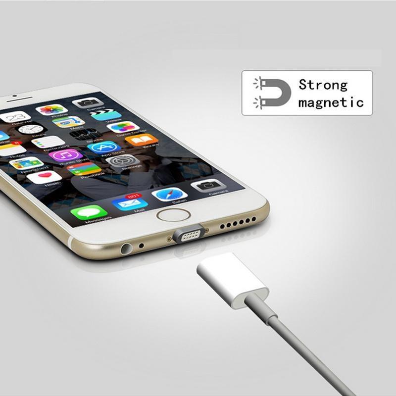 2.4A Magnetic USB Data Cable For Apple iPhone 7 6 6s Plus 5 5s, Phone Charger Cord, Fast Charging and Sync Color:Silver. 