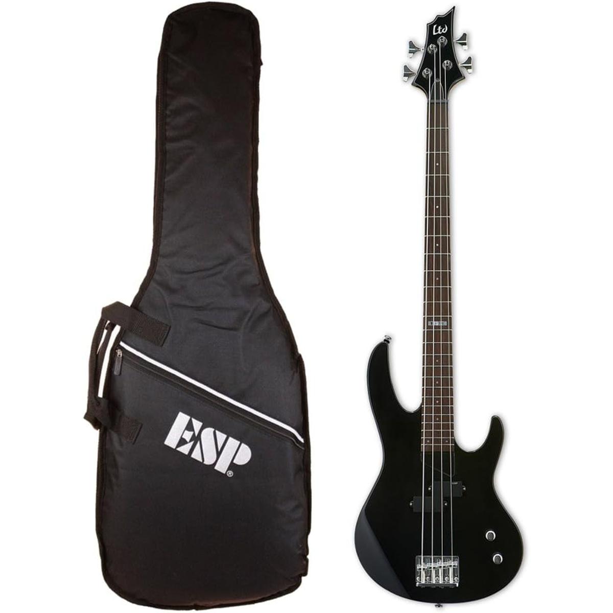 ESP LTD B-10 4-String Electric Bass Guitar- Black Satin. 