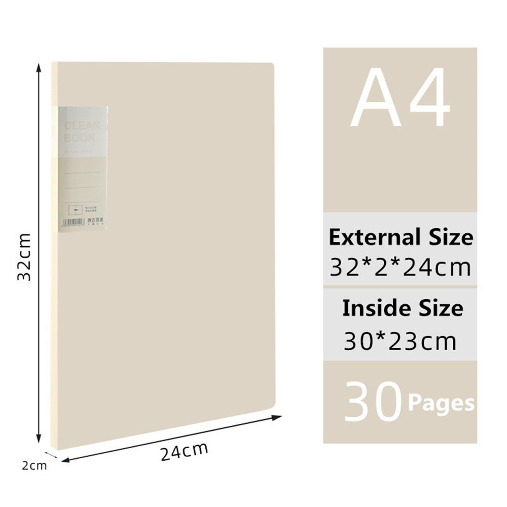 Plastic cover A4 File Folder Display Book Convenient Transparent Insert Paper 20 pages Paper Document Organizer 40 pages 30. 