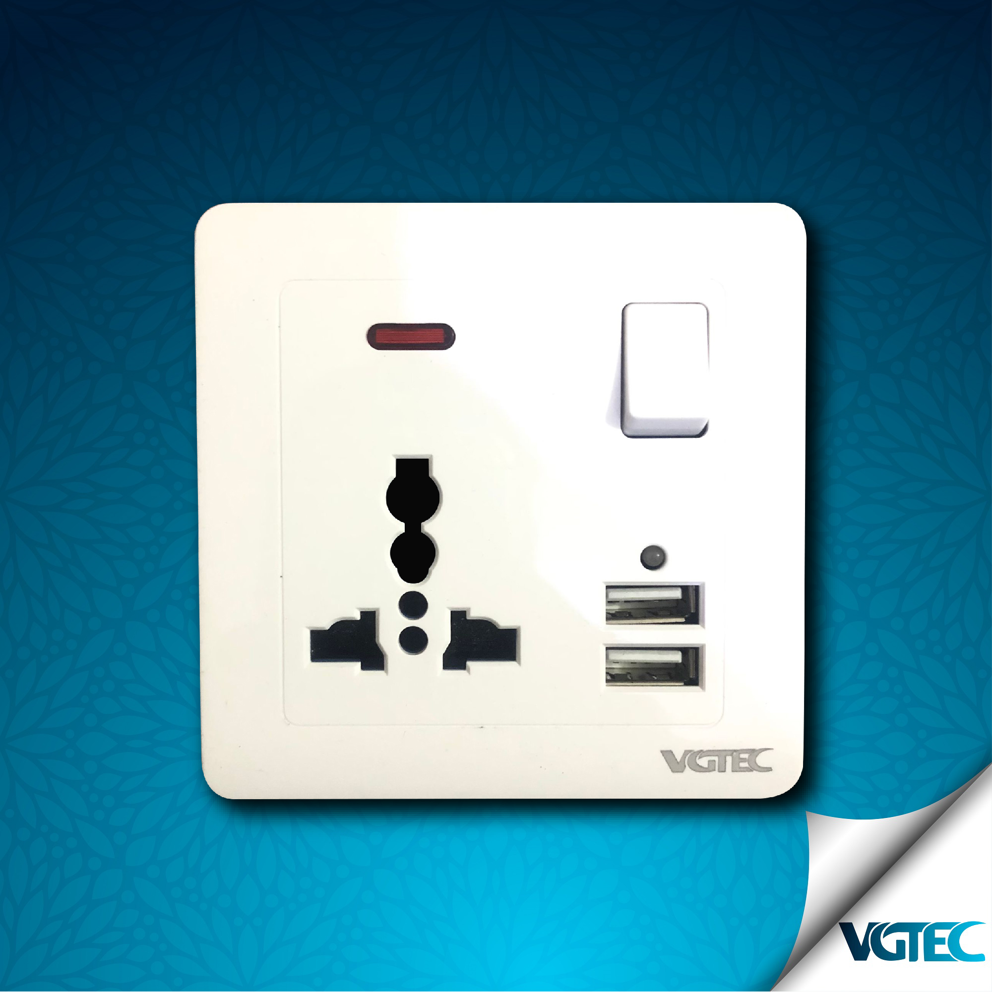 VGTEC - 3 Pin 2 USB socket / USB Socket  (Regular series). 