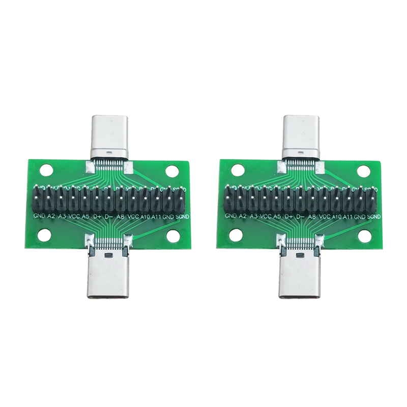 FORIDE 2X Male to Female Type C Test Board Universal Board with USB 3.1 Port 20.6X36.2MM Test Board with Pins. 