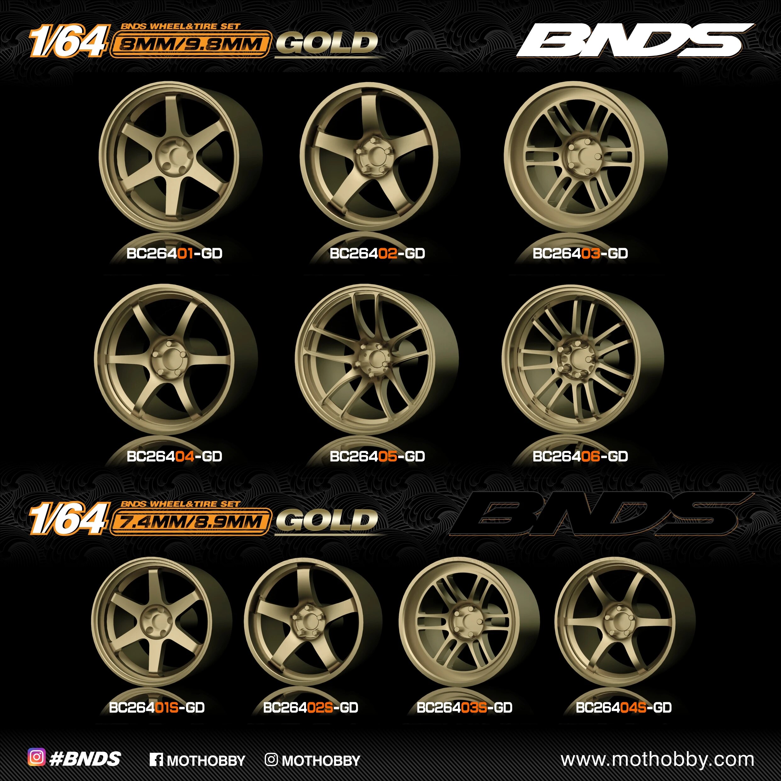 【Yurui】New BND 1/64 Wheel With Tire AB Aembly Rim Modified Part for Model Car tyle Detail-up et New Clearance