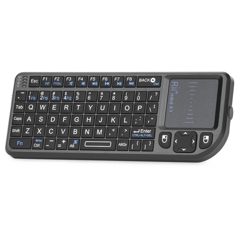 Rii X1 2.4GHz Mini Wireless Keyboard English/ES/FR Keyboards with TouchPad for Android TV Box/PC/Laptop. 