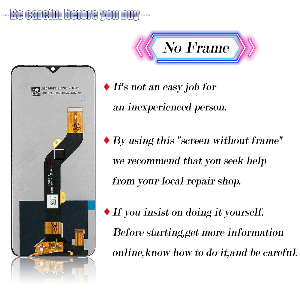 LCD No Frame For Infinix Hot 10 Play 11 Play X688C X688B Display Touch ScreenAssembly Replacement Parts Digitizer. 