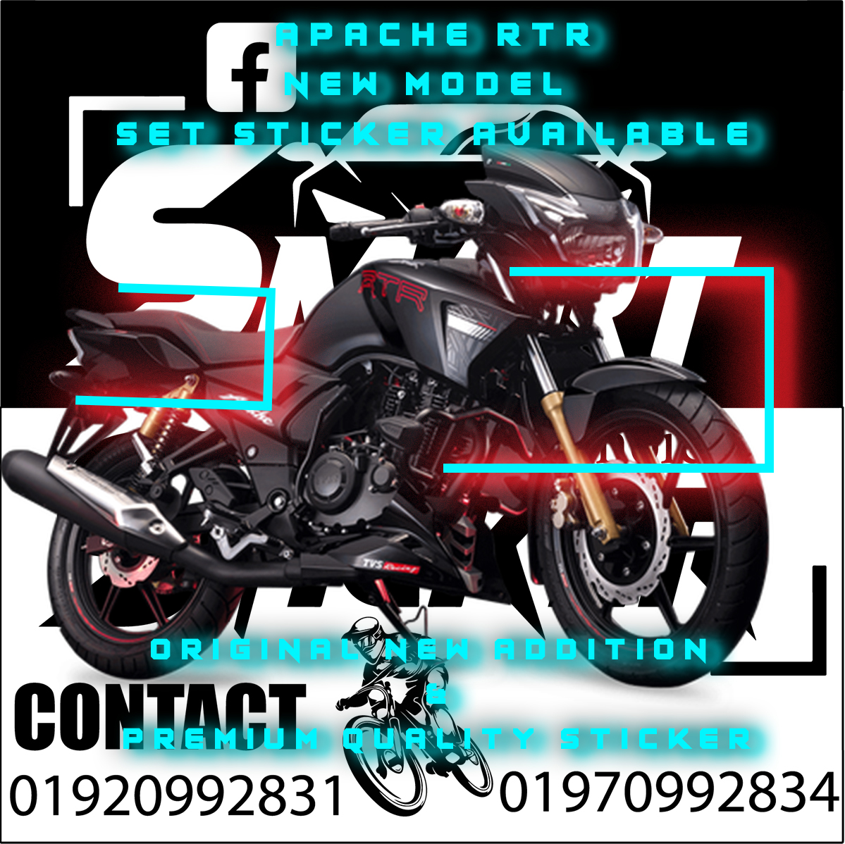 APACHE RTR SET STICKER  ||  Apache rtr body sticker ||  apache rtr new model sticker. 