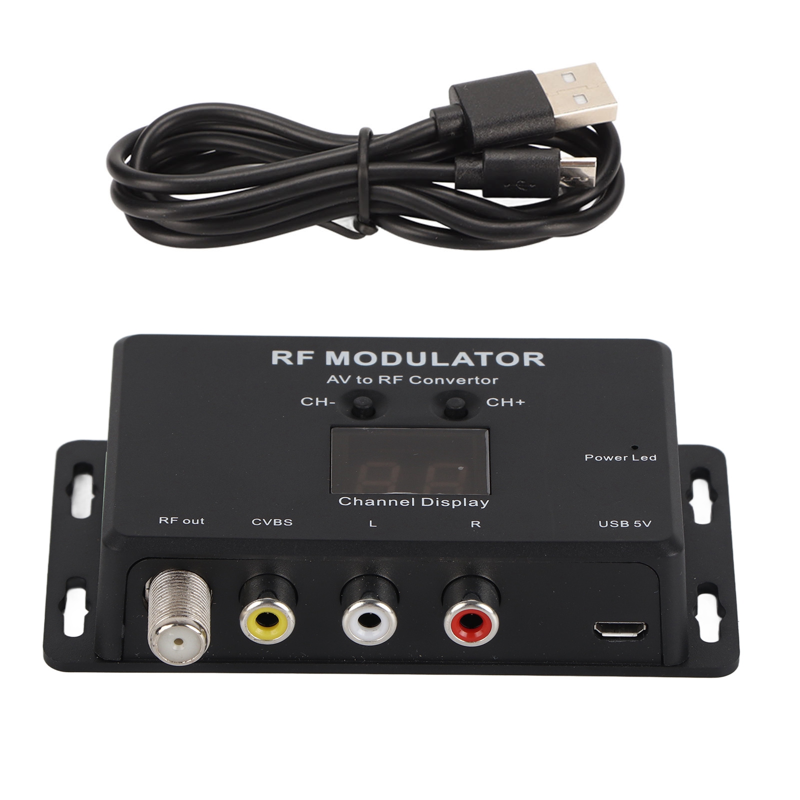RF Modulator, AV To RF Convertor Wide Frequency Range PAL NTSC Professional for Set Top Box for DVD. 