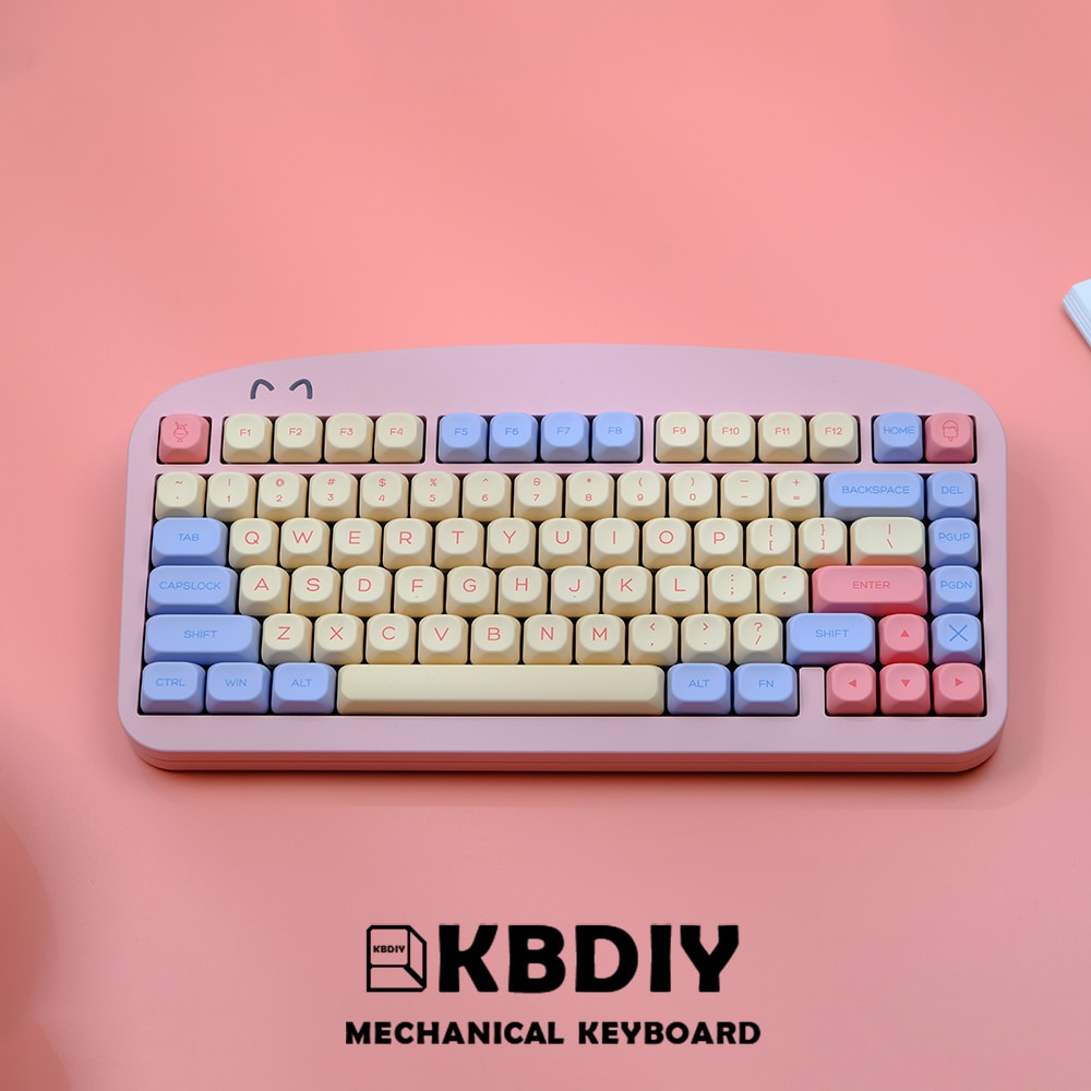 KBDiy KOA Profile PBT Keycaps for Mechanical Keyboard Japanese Korean Russian MAC Apple Style Glimmer Honey Milk Matcha Keycap. 