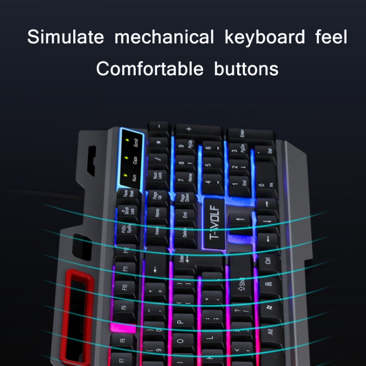 T-Wolf TF600 RGB Gaming Keyboard Mouse Combo. 
