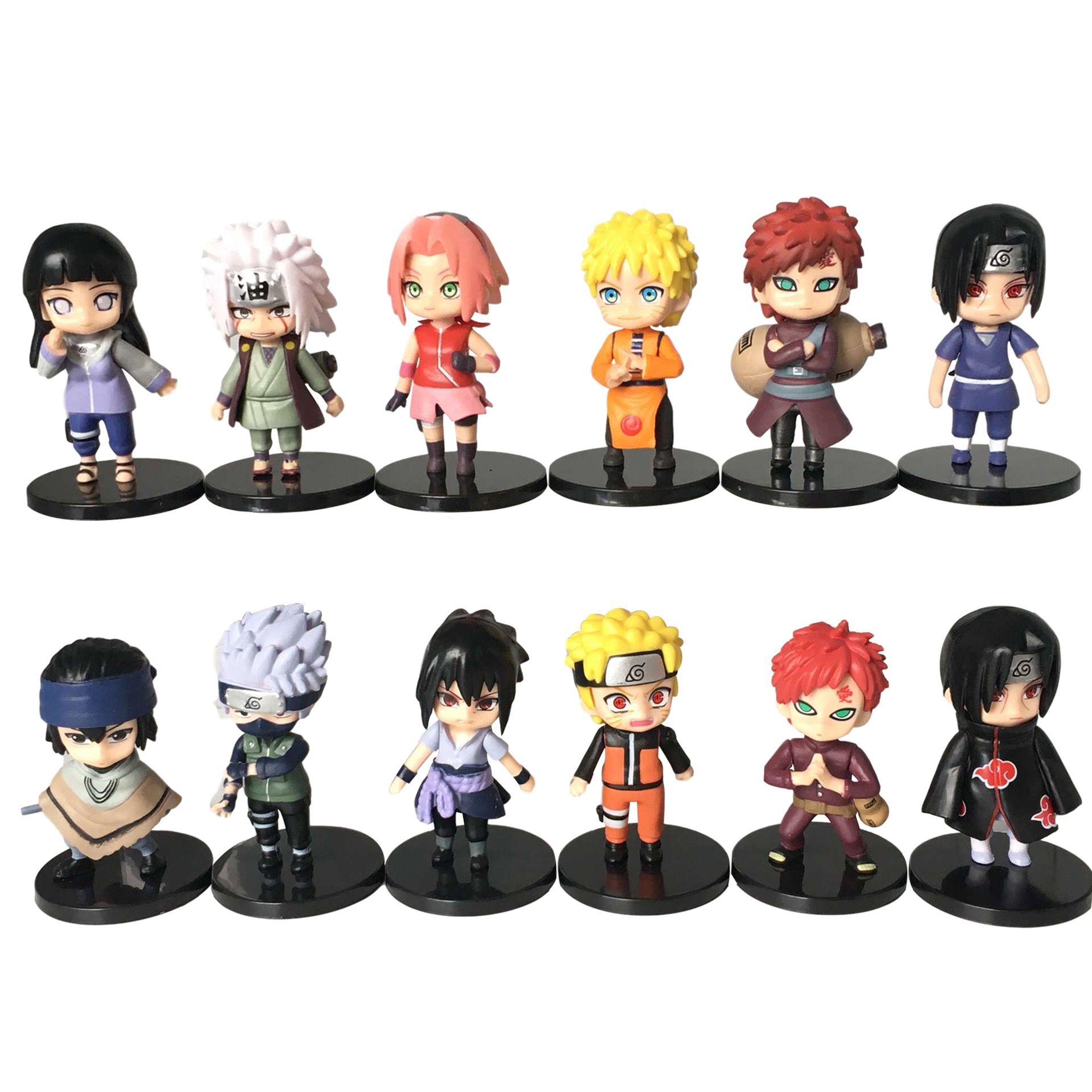12pcs/set Naruto Anime Shippuden Hinata Sasuke Itachi Kakashi Gaara. 