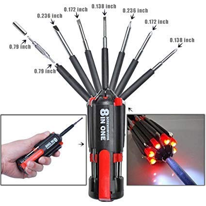 8 In 1 Multi Screwdriver Set With Powerful Torch. 