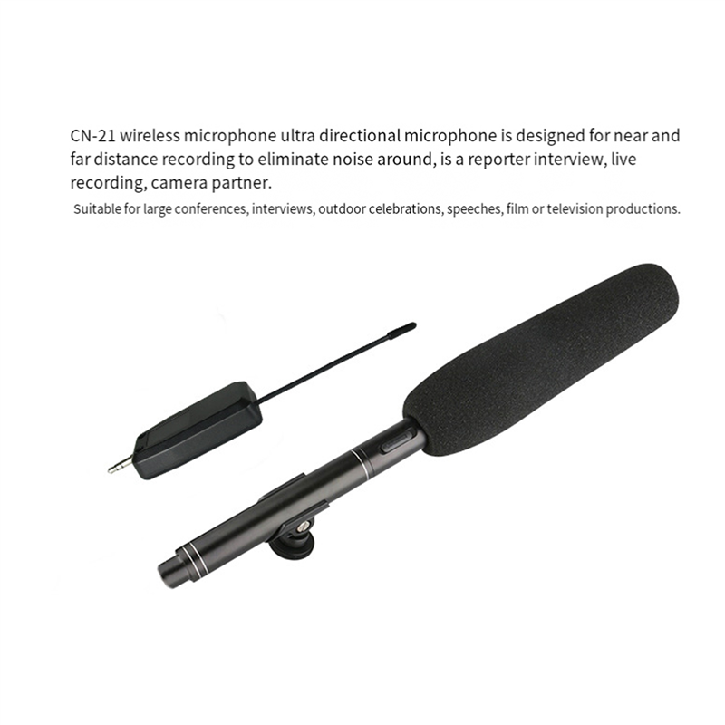 Professional Wireless Condenser Microphone Interview Recording Vlog Live Mic Super-Cardioid for DSLR Camera Durable Easy Install Easy to Use. 